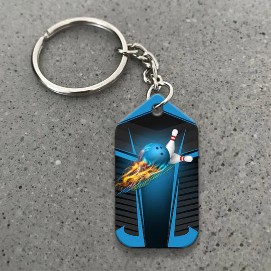 Never Underestimate an Old Man Who Loves Bowling Acrylic Keychain - Christmas Gift For Bowling Lovers, Family, Friends