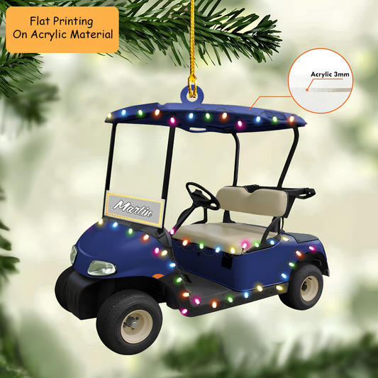 Personalized Riding Golf Acrylic Ornament, Riding Golf Keychain, Car Ornament, Christmas Ornament Gifts