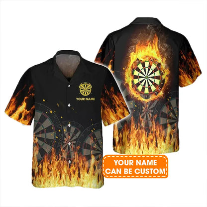 Customized Darts Hawaiian Shirt, Darts Flame, Personalized Name Hawaiian Shirt For Men - Perfect Gift For Darts Lovers, Darts Players