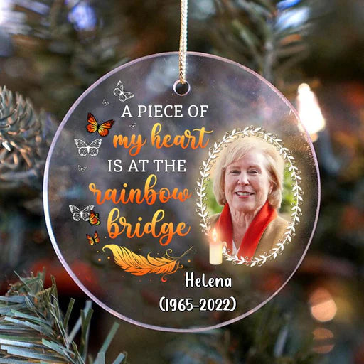 Customized Mom Photo Circle Acrylic Ornament, Custom Mama Photo Acrylic Ornament - Memorial Gift For Mom, Dad, Christmas, Family's Member