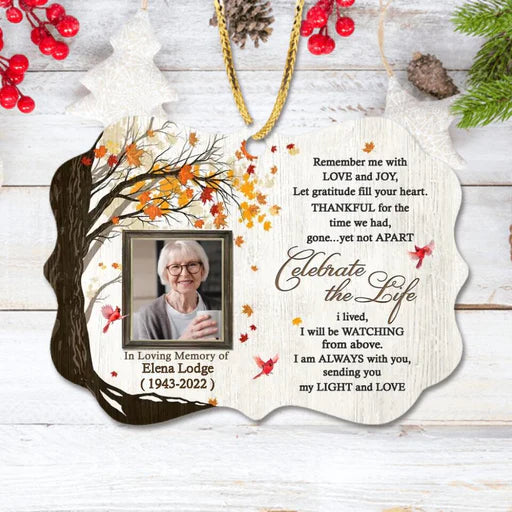 Personalized Mom Memorial Photo Aluminum Ornament, Customized Dad Photo Aluminum Ornament - Memorial Gift For Mom, Dad, Family's Member