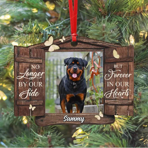Custom Memorial Dog Photo Wooden Ornament, Personalized Pet Photo Wood Ornament - Memorial Gift For Dog Lovers, Pet Lovers, Christmas