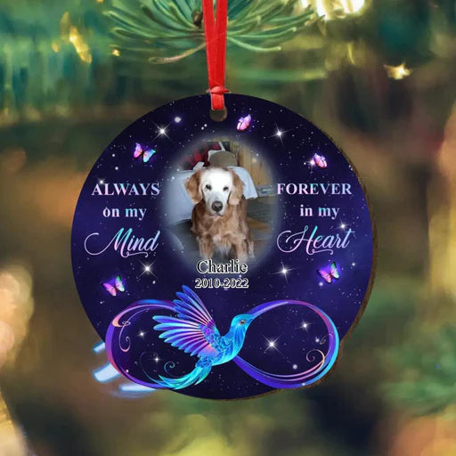 Personalized Dog Photo Wooden Ornament, Customized Pet Photo Wood Ornament, Cat Photo Ornament - Memorial Gift For Dog Lovers, Cat Lovers, Pet Lovers