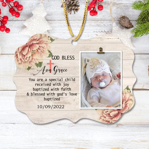 Custom Baby Photo Aluminum Ornament, Customized Baby Photo Aluminum Ornament - Christmas Gift For New Born Baby, Kids