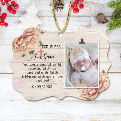 Custom Baby Photo Aluminum Ornament, Customized Baby Photo Aluminum Ornament - Christmas Gift For New Born Baby, Kids