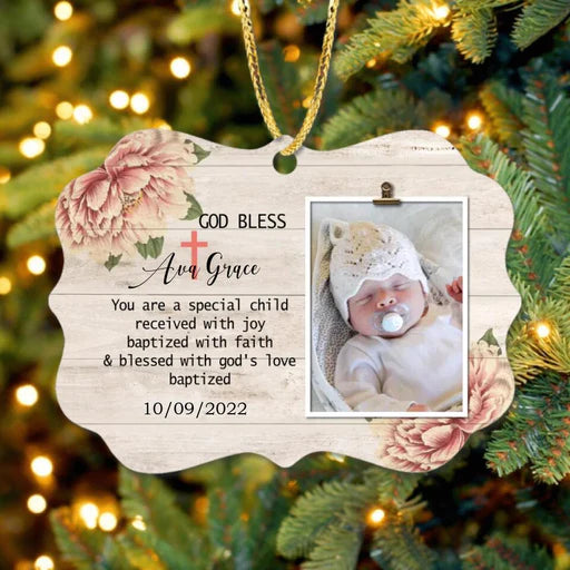 Custom Baby Photo Aluminum Ornament, Customized Baby Photo Aluminum Ornament - Christmas Gift For New Born Baby, Kids