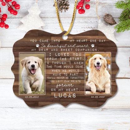 Custom Dog Photo Aluminum Ornament, Customized Memorial Pet Photo Aluminum Ornament - Memorial Gift For Dog Lovers, Cat Lovers, Pet Lovers