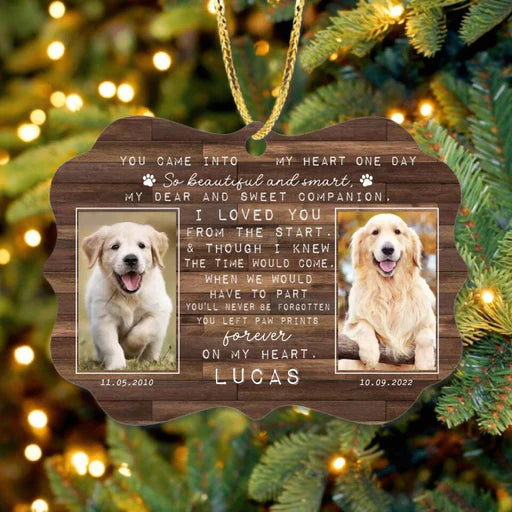 Custom Dog Photo Aluminum Ornament, Customized Memorial Pet Photo Aluminum Ornament - Memorial Gift For Dog Lovers, Cat Lovers, Pet Lovers