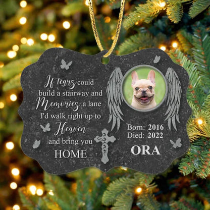 Personalized Dog Photo Aluminum Ornament, Customized Pet Photo Aluminum Ornament - Memorial Gift For Dog Lovers, Pet Lovers