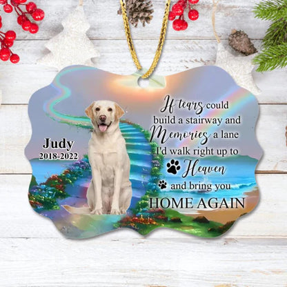Custom Dog In Heaven Photo Aluminum Ornament, Customized Pet Photo Aluminum Ornament - Memorial Gift For Dog Lovers, Cat Lovers, Pet Lovers