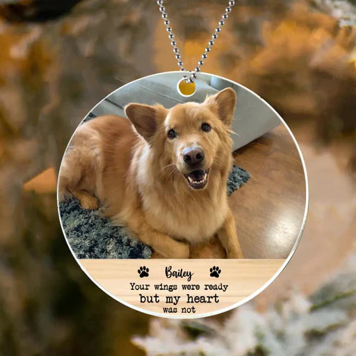 Personalized Pet Photo Circle Acrylic Ornament, Customized Dog Photo Acrylic Ornament  - Memorial Gift For Dog Lovers, Cat Lovers, Pet Lovers