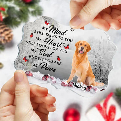 Customized Dog Photo Acrylic Ornament, Personalized Memorial Pet Photo Acrylic Ornament - Memorial Gift For Dog Lovers, Cat Lovers, Pet Lovers