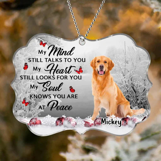 Customized Dog Photo Acrylic Ornament, Personalized Memorial Pet Photo Acrylic Ornament - Memorial Gift For Dog Lovers, Cat Lovers, Pet Lovers
