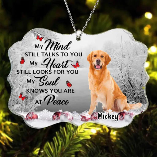 Customized Dog Photo Acrylic Ornament, Personalized Memorial Pet Photo Acrylic Ornament - Memorial Gift For Dog Lovers, Cat Lovers, Pet Lovers