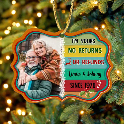 Personalized Couple Photo Aluminum Ornament, Customized Parents Photo Aluminum Ornament - Best Gift For Couple, Anniversary