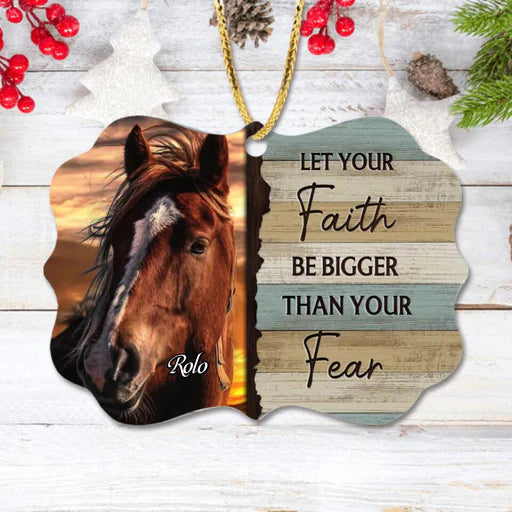Personalized Horse Photo Aluminum Ornament, Customized Pet Photo Aluminum Ornament - Christmas Gift For Horse Lovers, Pet Lovers, Pet Owners