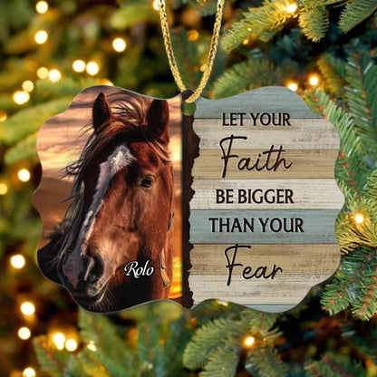 Personalized Horse Photo Aluminum Ornament, Customized Pet Photo Aluminum Ornament - Christmas Gift For Horse Lovers, Pet Lovers, Pet Owners