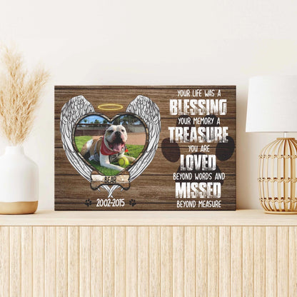 Personalized Dog Landscape Canvas, Memorial Dog Gift, Dog Photos On Canvas, Perfect Gift For Dog Lovers, Friends, Family