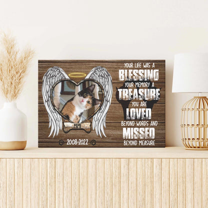 Custom Photo Cat Premium Wrapped Landscape Canvas, Cat Loss Gift, Loss Cat, Personalized Memorial Cat Gifts - Perfect Gift For Cat Lovers, Pet Lovers