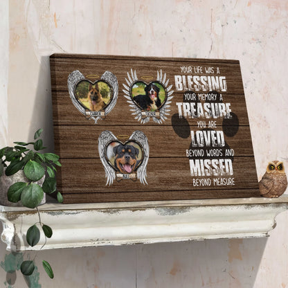 Custom Photo Dog Landscape Canvas, Pet Loss Gift, Personalized Dog Memorial Gifts, Dog Sympathy Wart Art - Memorial Gift For Dog Lovers, Pet Lovers