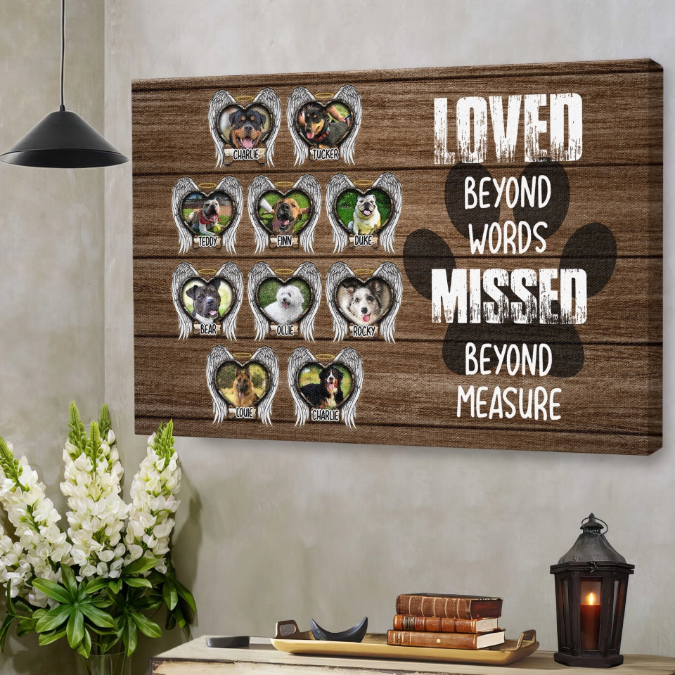 Custom Photo Dog Landscape Canvas, Pet Loss Gift, Personalized Dog Memorial Gifts, Dog Sympathy Wart Art - Memorial Gift For Dog Lovers, Pet Lovers