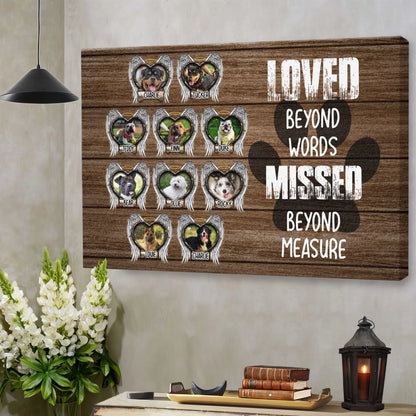 Custom Photo Dog Landscape Canvas, Pet Loss Gift, Personalized Dog Memorial Gifts, Dog Sympathy Wart Art - Memorial Gift For Dog Lovers, Pet Lovers
