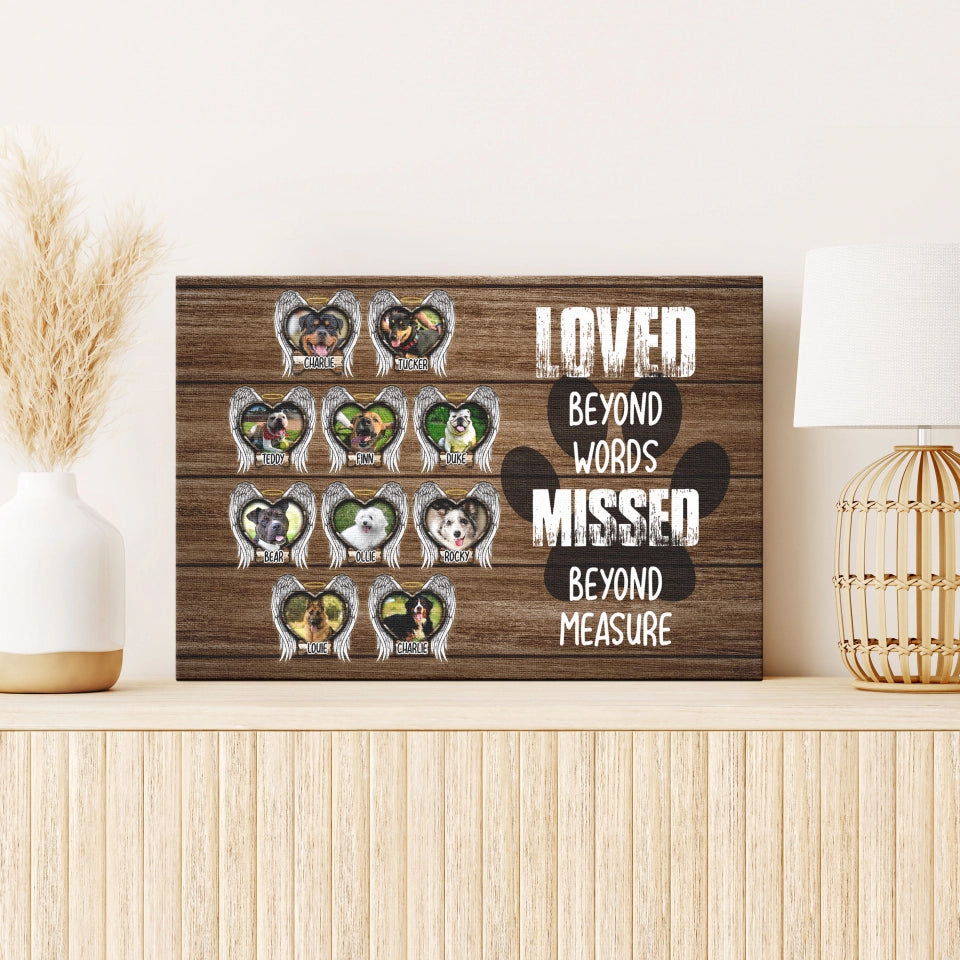 Custom Photo Dog Landscape Canvas, Pet Loss Gift, Personalized Dog Memorial Gifts, Dog Sympathy Wart Art - Memorial Gift For Dog Lovers, Pet Lovers