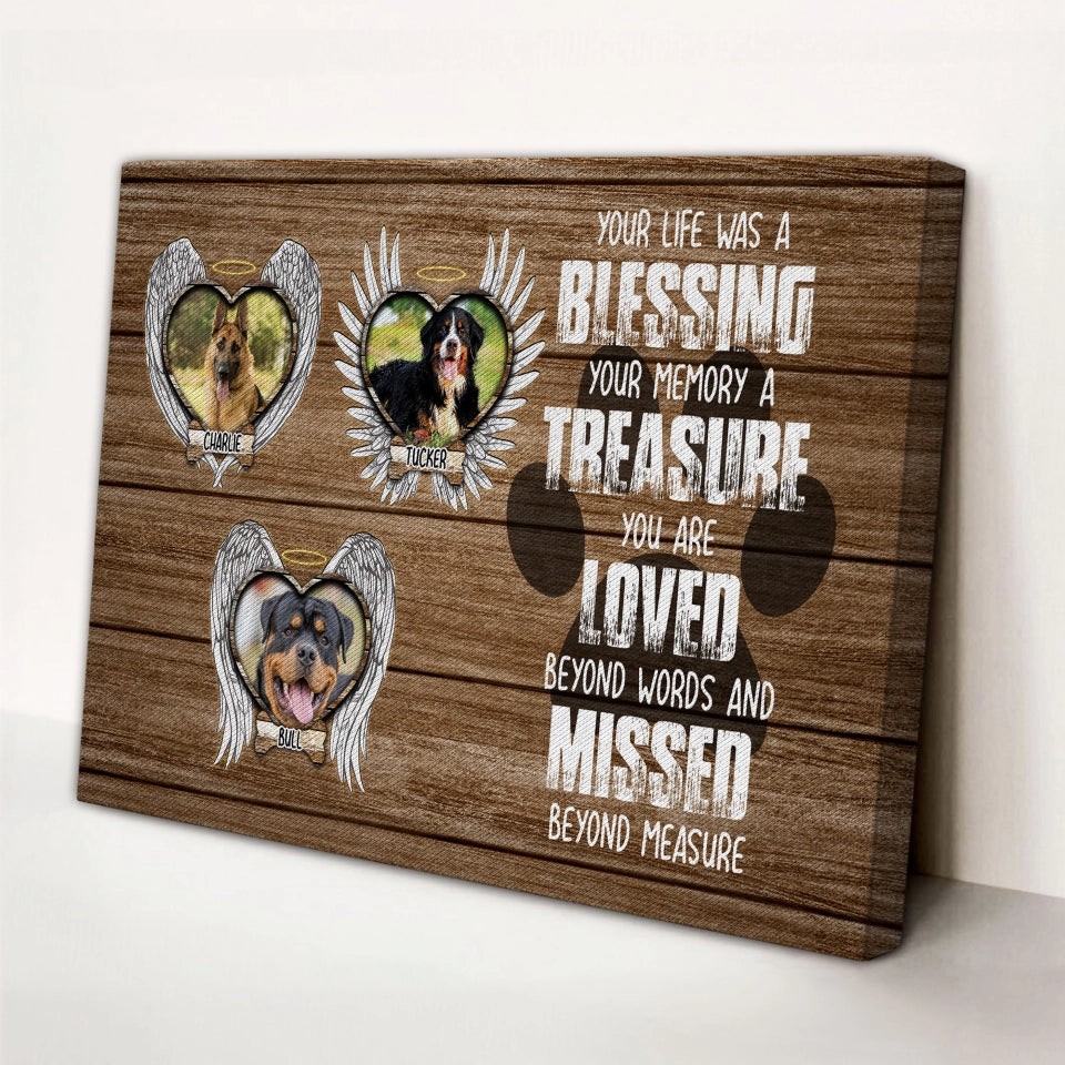 Custom Photo Dog Landscape Canvas, Pet Loss Gift, Personalized Dog Memorial Gifts, Dog Sympathy Wart Art - Memorial Gift For Dog Lovers, Pet Lovers