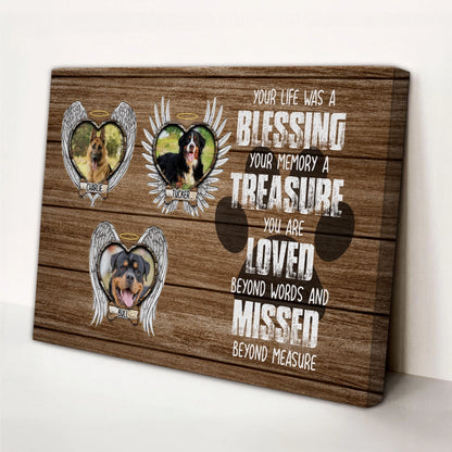 Custom Photo Dog Landscape Canvas, Pet Loss Gift, Personalized Dog Memorial Gifts, Dog Sympathy Wart Art - Memorial Gift For Dog Lovers, Pet Lovers