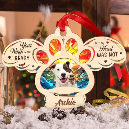 Personalized Memorial Dog Photo Wooden Ornament, Custom Pet Photo Wood Ornament - Memorial Gift For Dog Lovers, Pet Lovers, Christmas