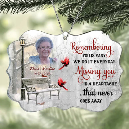 Customized Mom Photo Acrylic Ornament, Personalized Memorial Photo Acrylic Ornament - Memorial Gift For Mom, Dad, Family, Friends