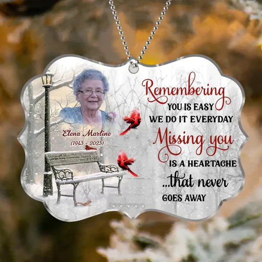 Customized Mom Photo Acrylic Ornament, Personalized Memorial Photo Acrylic Ornament - Memorial Gift For Mom, Dad, Family, Friends
