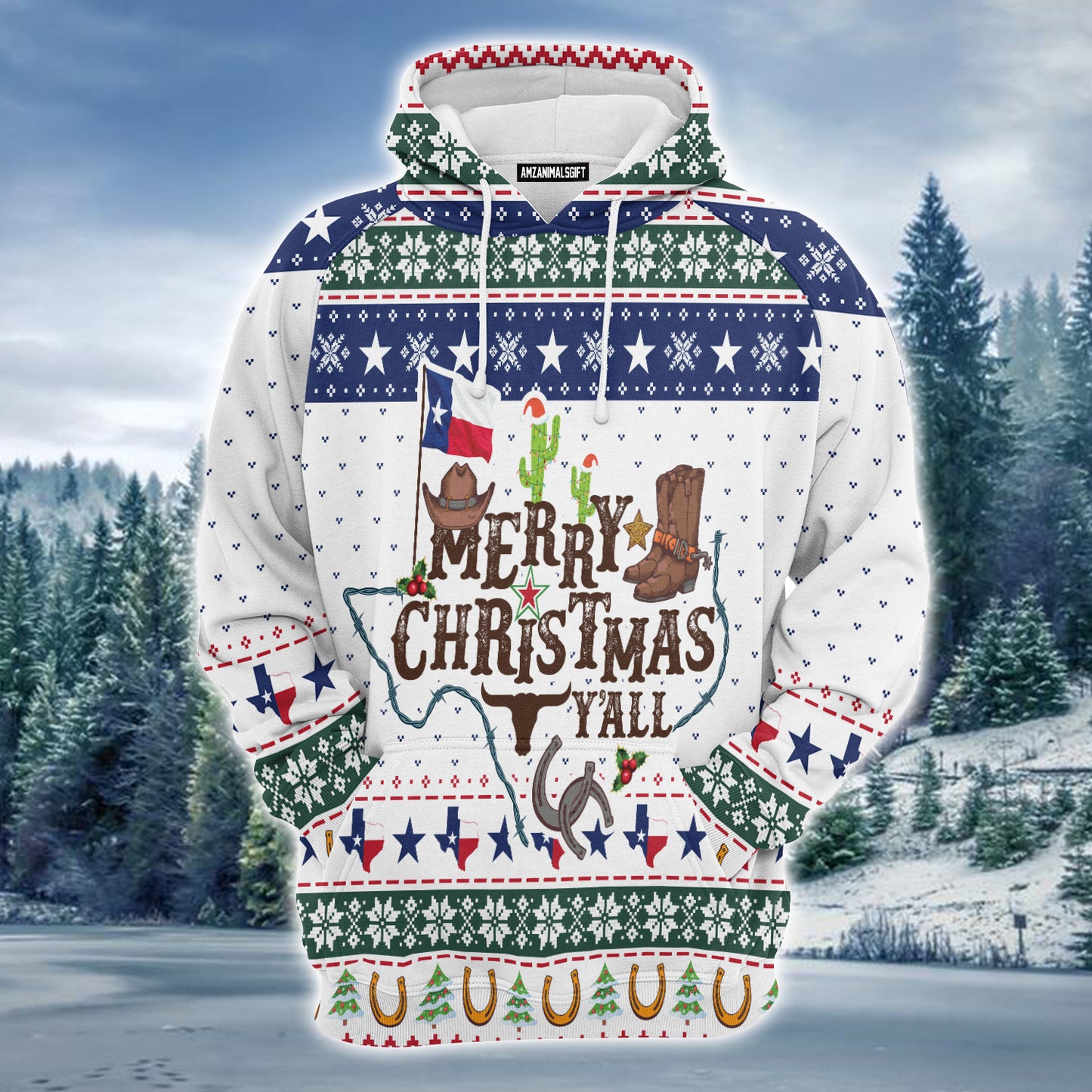 Texas Premium Christmas Hoodie, Merry Christmas Y'all Unisex Hoodie For Men & Women - Perfect Gift For Christmas, Friends, Family