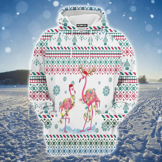 Flamingo Christmas Reunion Premium Christmas Hoodie, Funny Christmas Unisex Hoodie For Men & Women - Perfect Gift For Christmas, Friends, Family