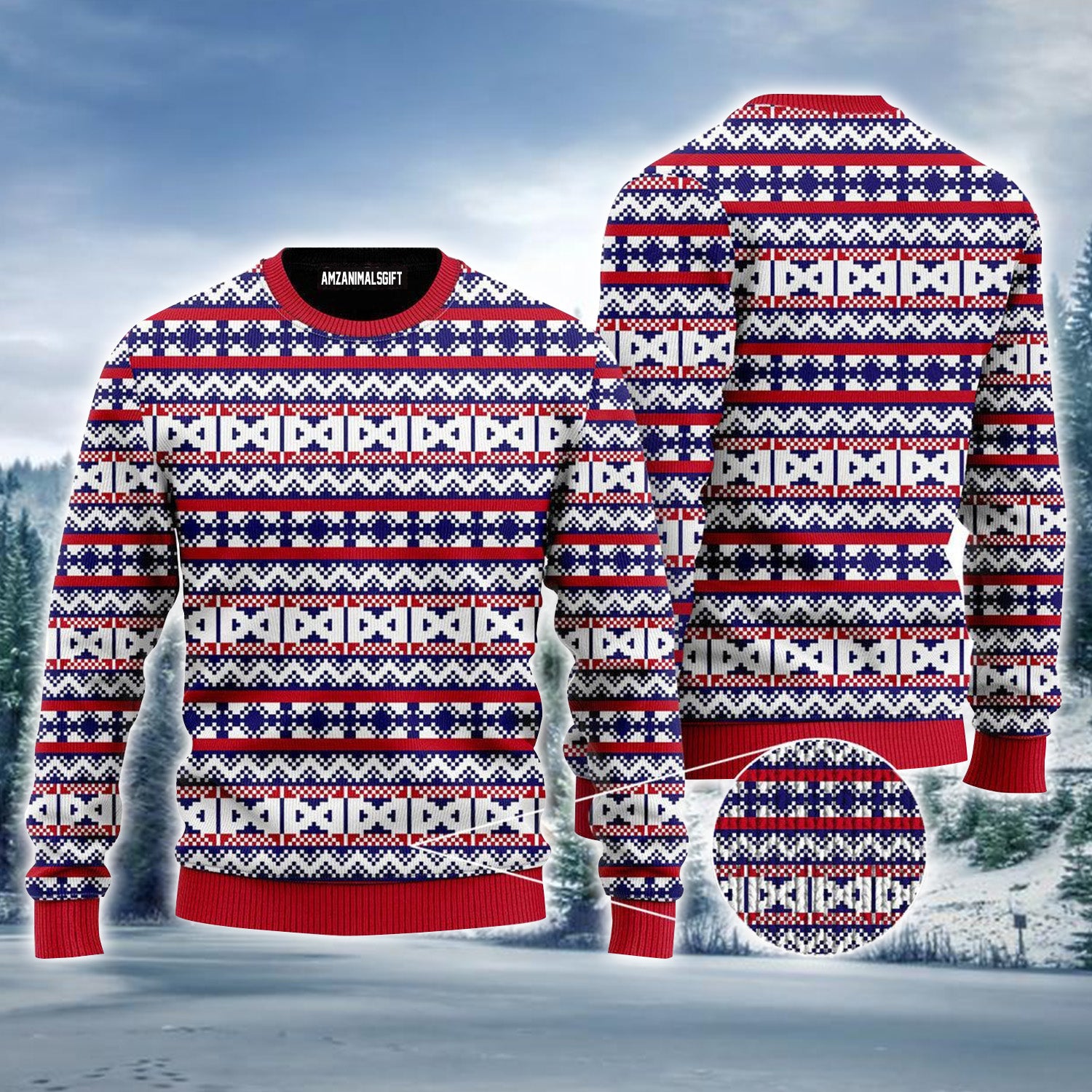 Vintage Knit Style Ugly Sweater For Men & Women, Perfect Outfit For Christmas New Year Autumn Winter