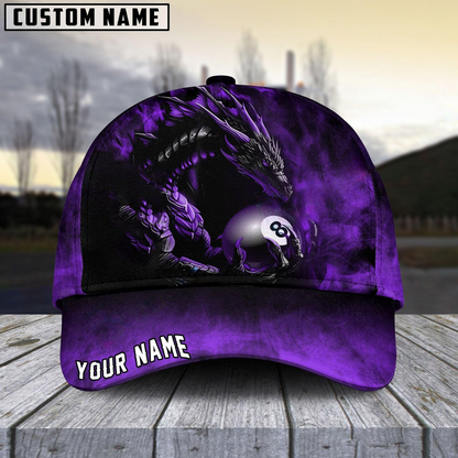 Customized Billiard Cap, Billiard Pool Ball 8 Aero Dragon Personalized Name 3D Hats, Best Billiard Pool Hat For Billiard Players (6 Colors)