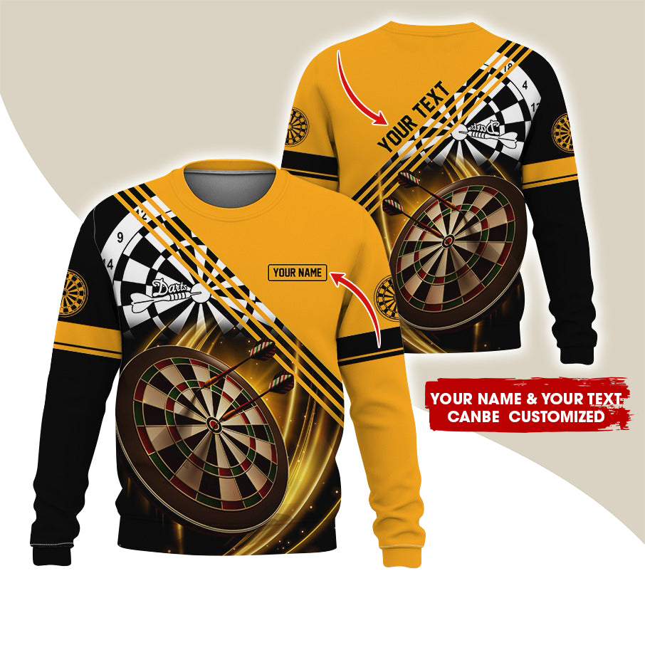Customized Name & Text Darts Sweatshirt, Personalized Name Darts Uniform Sweatshirt For Men & Women - Gift For Darts Lovers, Darts Players