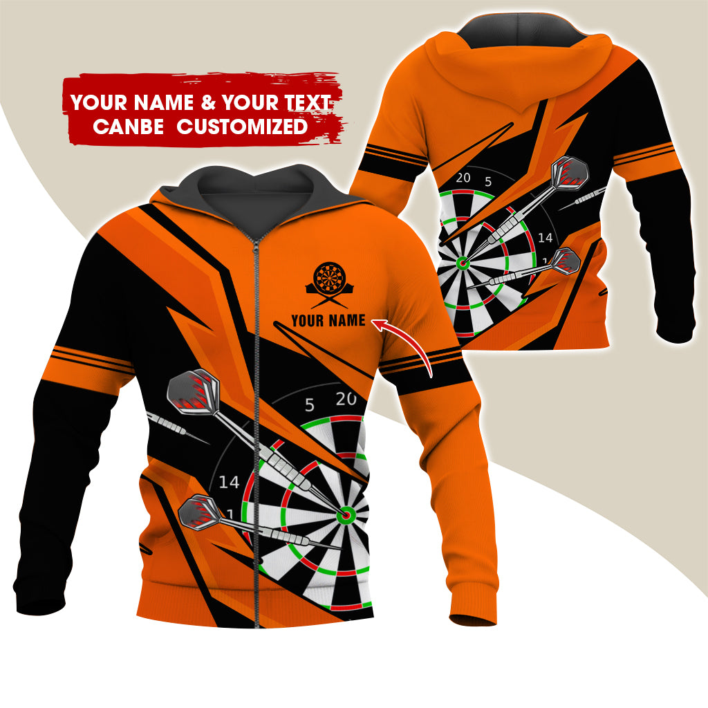 Customized Darts Premium Zip Hoodie, Personalized Name & Text Darts Team Zip Hoodie For Men & Women - Gift For Darts Lovers, Darts Players
