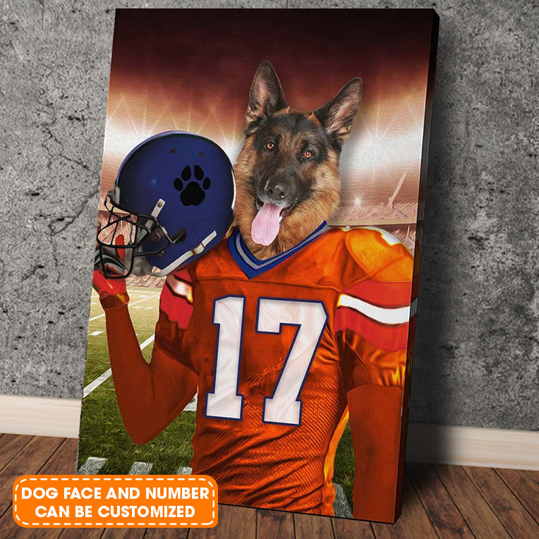 The Denver Fan Custom Pet Face Portrait Canvas - Pet Painting Portrait Canvas, Wall Art - Perfect Gift For The Denver Fan, Pet Lovers