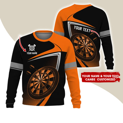 Customized Name & Text Darts Sweatshirt, Personalized Name Love Darts Sweatshirt For Men & Women - Gift For Darts Lovers, Darts Players
