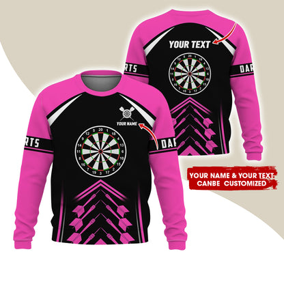 Customized Name & Text Darts Sweatshirt, Personalized Dartboard Uniform Sweatshirt For Men & Women - Gift For Darts Lovers, Darts Players