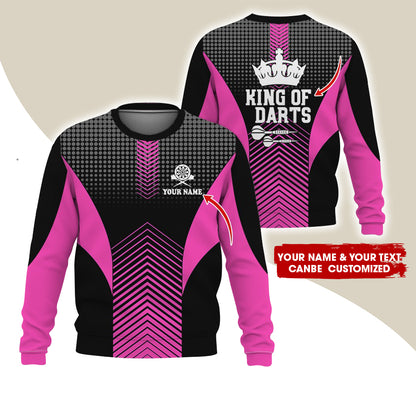 Customized Name & Text Darts Sweatshirt, Personalized King Of Darts Sweatshirt For Men & Women - Gift For Darts Lovers, Darts Players