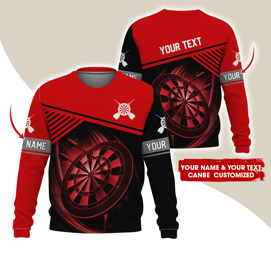Customized Name & Text Darts Sweatshirt, Personalized Name & Text Sweatshirt For Men & Women - Gift For Darts Lovers, Darts Players