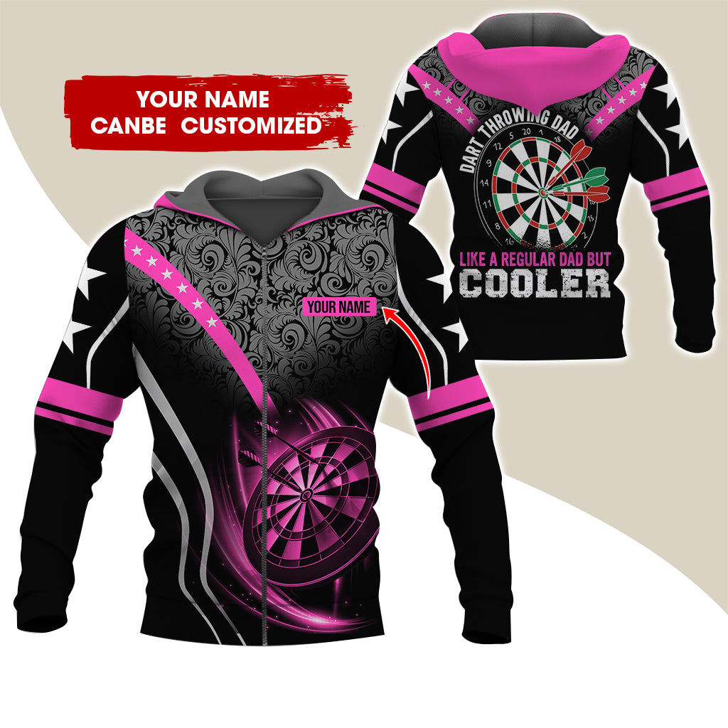 Custom Name Darts Premium Zip Hoodie, Personalized Dart Throwing Dad Cooler Zip Hoodie For Men & Women - Gift For Darts Lovers, Darts Players