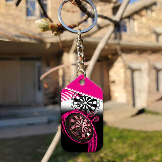 The Coolest Girls Throw Darts Pink Acrylic Keychain For Darts Players - Christmas Gift For Darts Lovers, Darts Team, Family, Friends