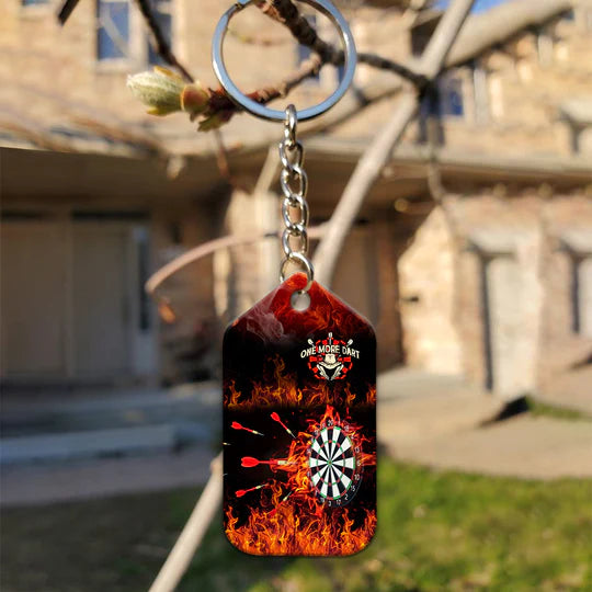 Flame Bullseye Dartboard Wolf And Darts Acrylic Keychain - Christmas Gift For Darts Lovers, Darts Players, Family, Friends