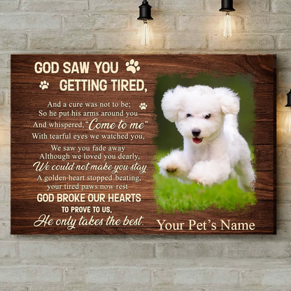 Personalized Dog Landscape Canvas, Pawprints Canvas, Custom Pet Photo Canvas, Perfect Gift For Dog Lovers, Friends, Family