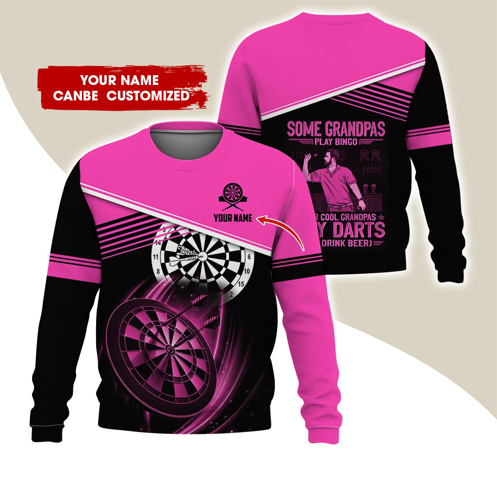 Customized Name & Text Darts Sweatshirt, Personalized Some Grandpas Play Bingo Sweatshirt For Men & Women - Gift For Darts Lovers, Darts Players