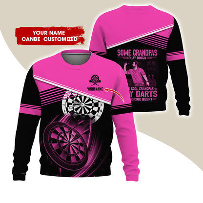 Customized Name & Text Darts Sweatshirt, Personalized Some Grandpas Play Bingo Sweatshirt For Men & Women - Gift For Darts Lovers, Darts Players