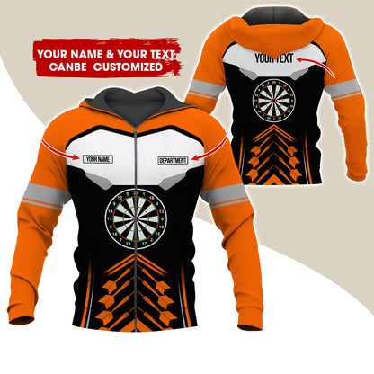 Personalized Name Darts Team Premium Zip Hoodie, Customized Dartboard Zip Hoodie For Men & Women - Gift For Darts Lovers, Darts Players